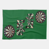 Darts-Logo mit Dartboard, Geschirrtuch (Horizontal)