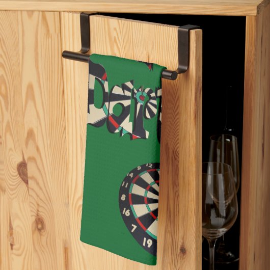 Darts-Logo mit Dartboard, Geschirrtuch (Drittel gefaltet)