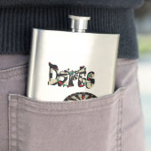 Darts-Logo und Dartboard, Hip Flask Flachmann (Beispiel)