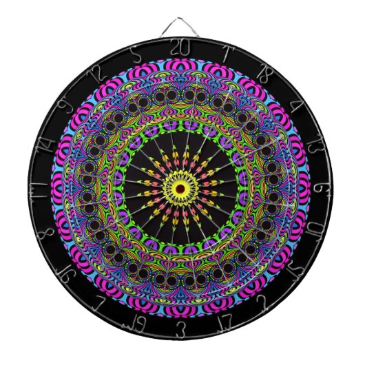 Darts Mandala - Neon 2 Dartscheibe (vorne)