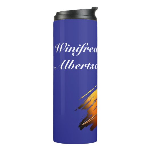 Darts - mit Bild eines Flammendarts - Personalisie Thermosbecher (Nach links gedreht)
