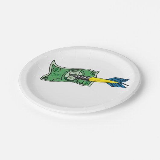 Darts Money Pappteller (Schrägansicht)