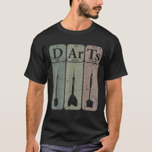 Darts Periodensystem Elemente Darts Spieler Retro T-Shirt