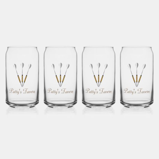 Darts Personalisiert Dosenglas (Vorderseite)