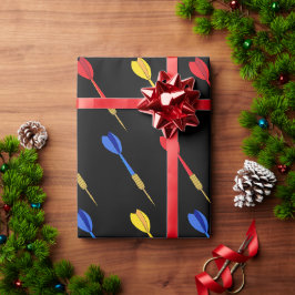 Darts Player Birthday Darts Gemustert Geschenkpapier