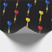 Darts Player Birthday Darts Gemustert Geschenkpapier (Ecke)