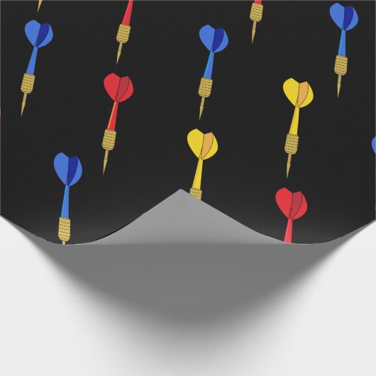 Darts Player Birthday Darts Gemustert Geschenkpapier (Ecke)