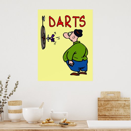 Darts Player Cartoon Poster (Küche)