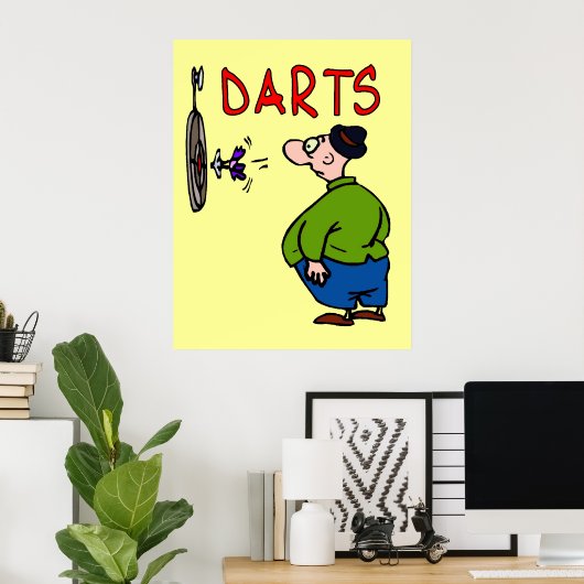 Darts Player Cartoon Poster (Heimbüro)