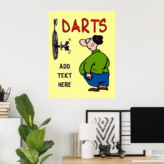 Darts Player Cartoon Poster (Heimbüro)