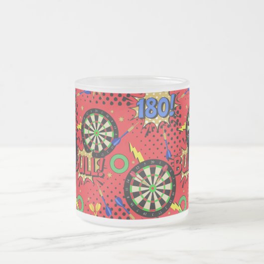 Darts Player Comic Book Speech Bubbles Mattglastasse (Mittel)