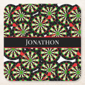 Darts Player Dart Boards Pub Darts Team Rechteckiger Pappuntersetzer (Vorderseite)