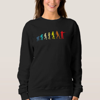Darts Player Evolution Retro Colors Darts Player Sweatshirt