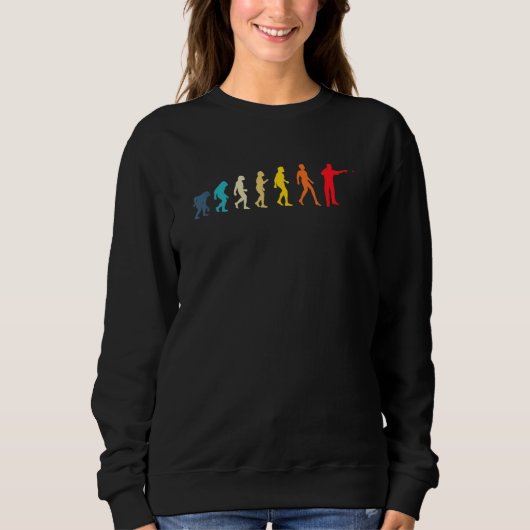 Darts Player Evolution Retro Colors Darts Player Sweatshirt (Vorderseite)