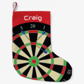 Darts Player Treble Top 180 Dartboard Personalised Kleiner Weihnachtsstrumpf (Vorderseite)