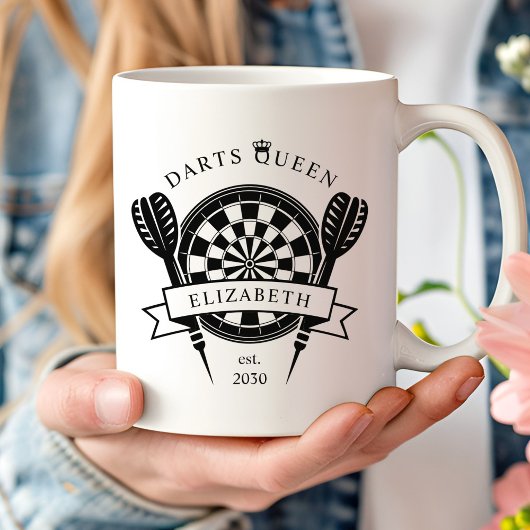 Darts Queen Coffee Tasse Schwarz-Weiß-Individuelle