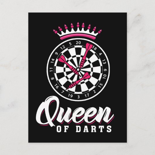 Darts Queen Dartboard Girl Dart Player Postkarte (Vorderseite)