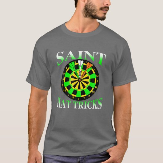 Darts Saint Hat Trick Irish St Patrick's Day T-Shirt (Vorderseite)