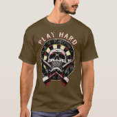Darts-Shirt-Play-Hard-Skull-Pfeil-Dartboard T-Shirt (Vorderseite)