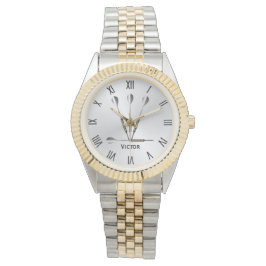 Darts Silver Personalisiert Name Armbanduhr