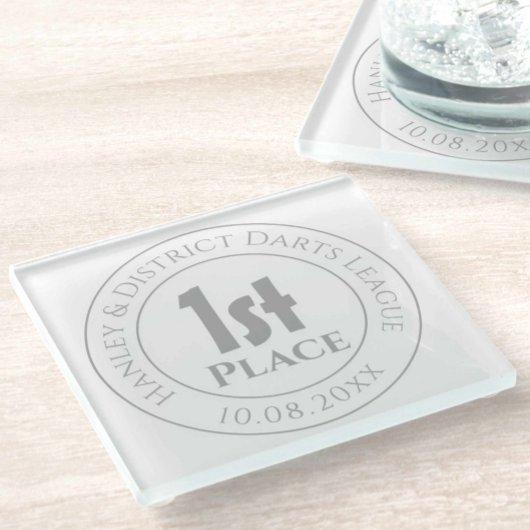Darts Team Darts Player 1. Preis Trophäe Award Glasuntersetzer