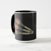 Darts Three darts on Custom background personalize Tasse (Vorderseite Links)
