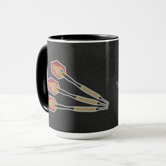 Darts Three darts on Custom background personalize Tasse (Vorderseite Links)