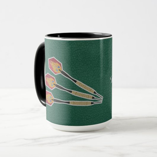 Darts Three darts on Custom background personalize Tasse (Vorderseite Links)