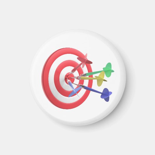 Darts treffen auf die Mitte des Dartboards Magnet (Vorne)