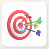 Darts treffen auf die Mitte des Dartboards Rechteckiger Pappuntersetzer (Vorderseite)