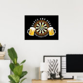 Darts und Biergartenturnier Sport Spaß Poster (Heimbüro)