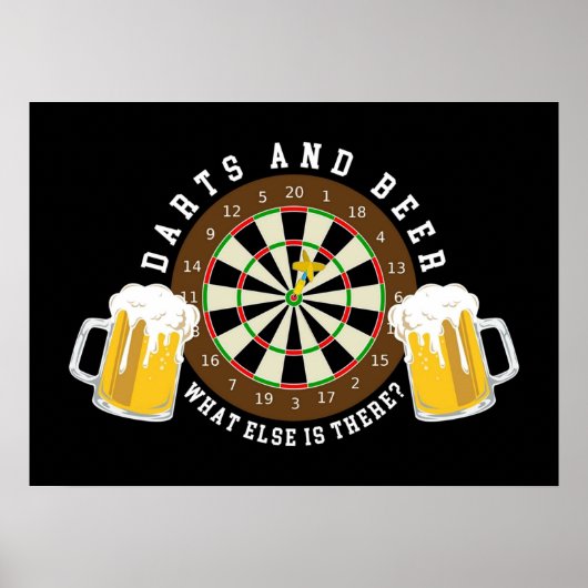 Darts und Biergartenturnier Sport Spaß Poster (Vorne)