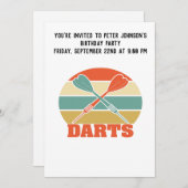 Darts Vintag Sunset Invitation Card Einladung (Vorne/Hinten)