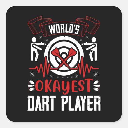 Darts - Weltweit der beste Dart-Player Quadratischer Aufkleber (Vorderseite)