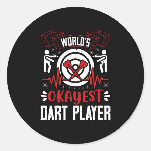 Darts - Weltweit der beste Dart-Player Runder Aufkleber (Vorderseite)