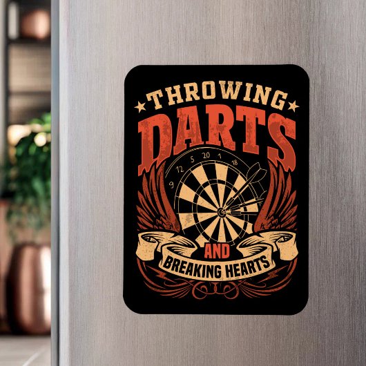 Darts werfen und das Herz brechen - Dart Player Magnet