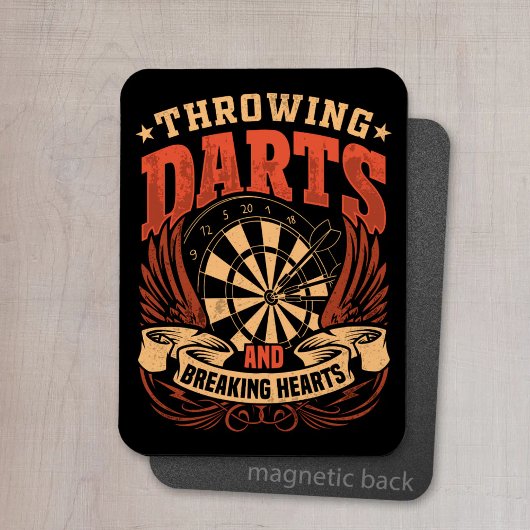 Darts werfen und das Herz brechen - Dart Player Magnet
