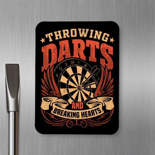 Darts werfen und das Herz brechen - Dart Player Magnet