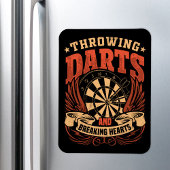 Darts werfen und das Herz brechen - Dart Player Magnet