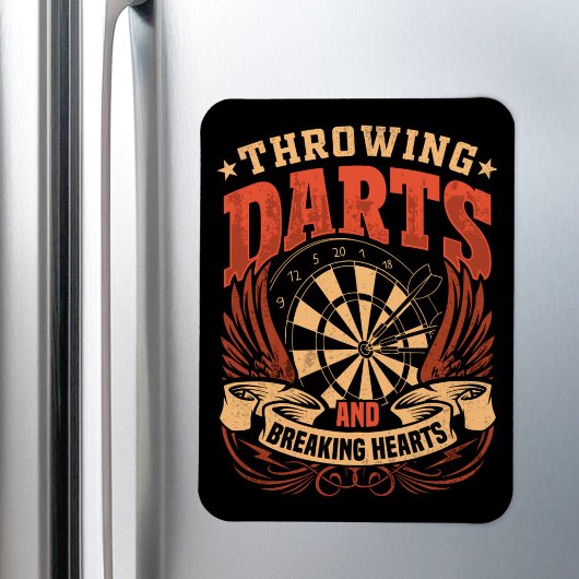 Darts werfen und das Herz brechen - Dart Player Magnet