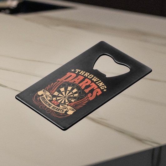 Darts werfen und das Herz brechen - Funny Dart Geldbeutel Flaschenöffner