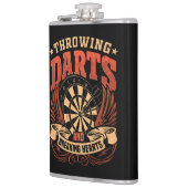 Darts werfen und Herz brechen Flasche 8 oz. Flachmann (Links)