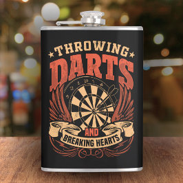 Darts werfen und Herz brechen Flasche 8 oz. Flachmann