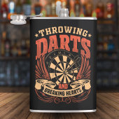 Darts werfen und Herz brechen Flasche 8 oz. Flachmann