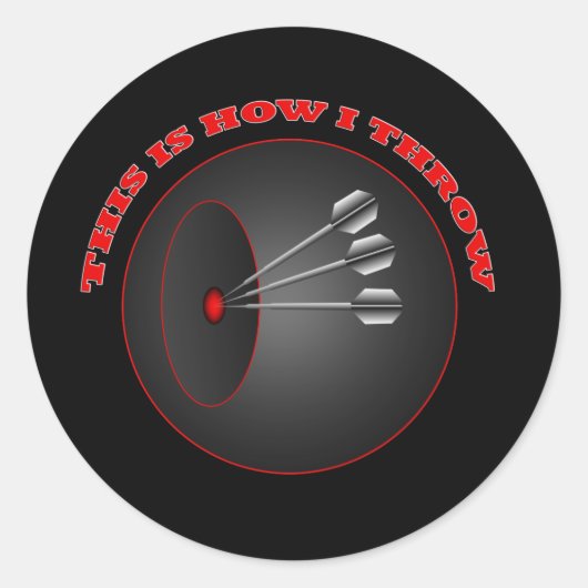 Darts, wie ich wirf runder aufkleber (Vorderseite)