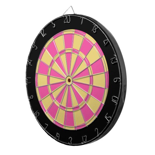 Dartscheibe: Altgold, Rosa und Schwarzes Dartscheibe (Vorderseite rechts)