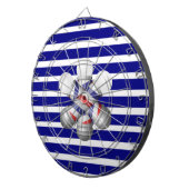 Dartscheibe Blau & Weiß gestreift Barbierstange Ba (Vorderseite rechts)