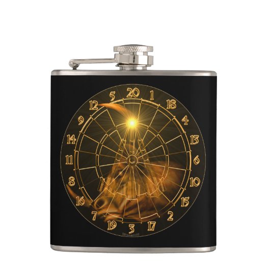 Dartscheibe Bulle Dartpfeile Designed by Lou Segas Flachmann (Vorderseite)