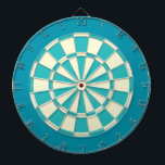 Dartscheibe: Creme, Türkis und aquamarines Dartscheibe<br><div class="desc">Creme,  Türkis und aquamarines farbiges Pfeil-Brettspiel einschließlich 6 Messingpfeile</div>