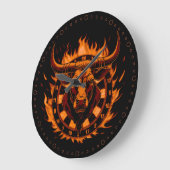 Dartscheibe Feuer Stier Bulle Spezialdesign Große Wanduhr (Winkel)
